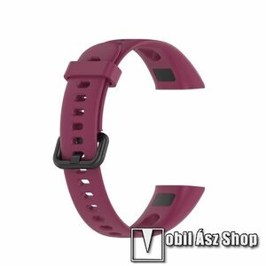 Okosóra szíj - szilikon - BORDÓ - 95 + 124mm hosszú - HUAWEI Honor 5i / HUAWEI Band 4 kép