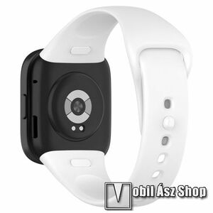 Okosóra szíj - szilikon - 121mm + 98mm hosszú - FEHÉR - Xiaomi Mi Watch Lite 3 / Redmi Watch 3 / Redmi Band 3 kép