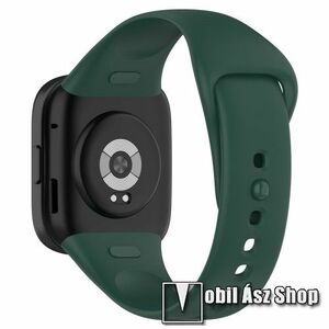 Okosóra szíj - szilikon - 121mm + 98mm hosszú - SÖTÉTZÖLD - Xiaomi Mi Watch Lite 3 / Redmi Watch 3 / Redmi Band 3 kép