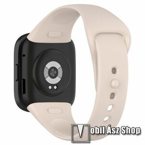 Okosóra szíj - szilikon - 121mm + 98mm hosszú - BÉZS - Xiaomi Mi Watch Lite 3 / Redmi Watch 3 / Redmi Band 3 kép