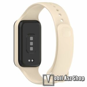 Okosóra szíj - szilikon - 104mm + 118mm hosszú - BÉZS - Xiaomi Redmi Band 2 / Smart Band 2 / Smart Band 8 Active kép