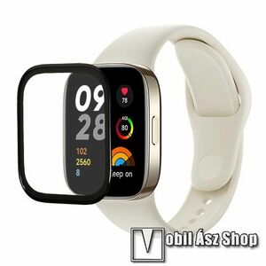 Okosóra Flexible Nano Glass okosóra flexibilis üvegfólia - 1db - 3D Curved, A teljes kijelzőt védi! - FEKETE - Xiaomi Redmi Watch 3 / Redmi Band 3 kép