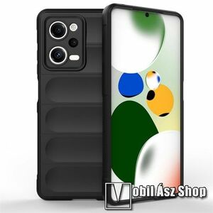 OTT! RUGGED SHOCK szilikon védő tok / hátlap - FEKETE - mikroszálas szövettel bevont belsővel, erősített sarkok, kameravédelemmel, ERŐS VÉDELEM - Xiaomi Poco X5 Pro / Redmi Note 12 Pro Speed / Redmi Note 12 Pro 5G kép