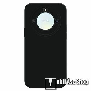 Szilikon védő tok / hátlap - FEKETE - kameravédelem, mikroszálas szövet karcolásmentesítő belső - HUAWEI Honor X40 kép