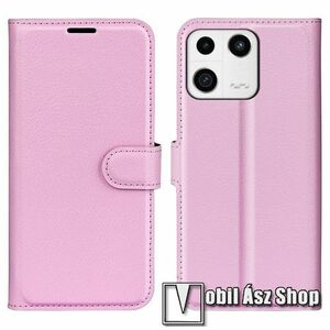 WALLET notesz tok / flip tok - RÓZSASZÍN - asztali tartó funkciós, oldalra nyíló, rejtett mágneses záródás, bankkártyatartó zseb, szilikon belső - Xiaomi 13 kép