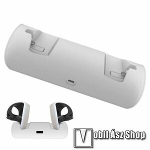 KJH SONY PS VR2 kontrollertöltő állomás / dokkoló - csúszásgátló, LED jelzőfény, Type-C töltőport, egyszerre 2 Sense kontroller tölthető vele! - FEHÉR kép