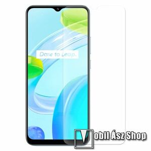 Előlap védő karcálló edzett üveg - 0, 3 mm vékony, 9H, Arc Edge, A képernyő sík részét védi - Realme C30 kép