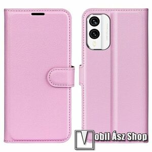 WALLET notesz tok / flip tok - RÓZSASZÍN - asztali tartó funkciós, oldalra nyíló, rejtett mágneses záródás, bankkártyatartó zseb, szilikon belső - NOKIA X30 kép
