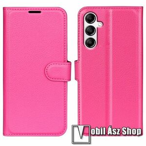 WALLET notesz tok / flip tok - MAGENTA - asztali tartó funkciós, oldalra nyíló, rejtett mágneses záródás, bankkártyatartó zseb, szilikon belső - SAMSUNG Galaxy A34 (SM-A346) kép
