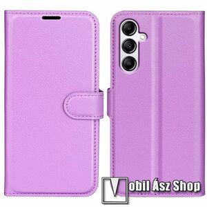 WALLET notesz tok / flip tok - LILA - asztali tartó funkciós, oldalra nyíló, rejtett mágneses záródás, bankkártyatartó zseb, szilikon belső - SAMSUNG Galaxy A34 (SM-A346) kép
