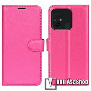 WALLET notesz tok / flip tok - MAGENTA - asztali tartó funkciós, oldalra nyíló, rejtett mágneses záródás, bankkártyatartó zseb, szilikon belső - Xiaomi Redmi 12C / Redmi 11A / Poco C55 kép