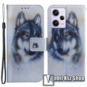 Notesz / mappa tok - FARKAS MINTÁS - oldalra nyíló, rejtett mágneses záródás, bankkártyatartó zsebek, asztali tartó funkció, szilikon belső - Xiaomi Poco X5 Pro / Redmi Note 12 Pro Speed / Redmi Note 12 Pro 5G kép