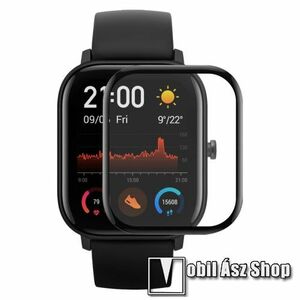 ENKAY HAT-PRINCE Anti-Scratch Bubble-Free HD PMMA flexibilis okosóra üvegfólia - FEKETE - 1db - A TELJES ELŐLAPOT VÉDI! - Xiaomi Amazfit GTS 4 - GYÁRI kép