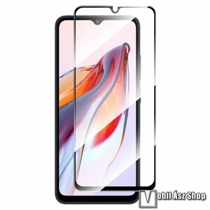 ENKAY HAT PRINCE előlapvédő karcálló edzett üveg - FEKETE - 9H, 0, 26mm, A teljes felületén tapad - A TELJES KIJELZŐT VÉDI! - Xiaomi Redmi 12C / Redmi 11A / Poco C55 - GYÁRI kép