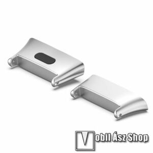 Okosóra fém csatlakozó adapter - 2db / 1pár - EZÜST - bármilyen 20mm-es teleszkópos szíjjal használható - Xiaomi Mi Watch Lite 3 / Xiaomi Redmi Watch 3 / Redmi Band 3 kép
