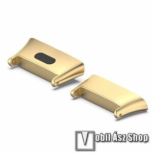 Okosóra fém csatlakozó adapter - 2db / 1pár - ARANY - bármilyen 20mm-es teleszkópos szíjjal használható - Xiaomi Mi Watch Lite 3 / Xiaomi Redmi Watch 3 / Redmi Band 3 kép