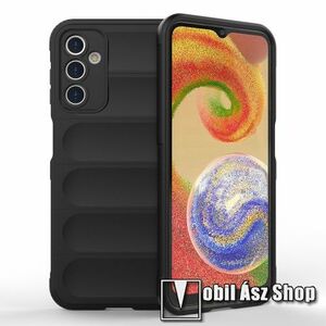 OTT! RUGGED SHOCK szilikon védő tok / hátlap - mikroszálas szövettel bevont belsővel, erősített sarkok, kameravédelemmel, ERŐS VÉDELEM - FEKETE - SAMSUNG Galaxy A14 5G (SM-A146) / 4G (SM-A145) kép