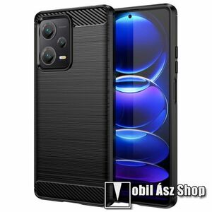 OTT! CARBON szilikon védő tok / hátlap - FEKETE - karbon mintás, ERŐS VÉDELEM! - Xiaomi Redmi Note 12 Pro Plus kép
