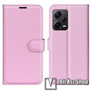 WALLET notesz tok / flip tok - RÓZSASZÍN - asztali tartó funkciós, oldalra nyíló, rejtett mágneses záródás, bankkártyatartó zseb, szilikon belső - Xiaomi Redmi Note 12 Pro Plus kép