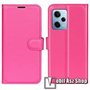 WALLET notesz tok / flip tok - MAGENTA - asztali tartó funkciós, oldalra nyíló, rejtett mágneses záródás, bankkártyatartó zseb, szilikon belső - Xiaomi Poco X5 Pro / Redmi Note 12 Pro Speed / Redmi Note 12 Pro 5G kép