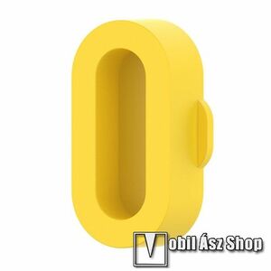 Okosóra szilikon töltőnyílás porvédő dugó - CITROMSÁRGA - Garmin Forerunner 265 / 965 / Fenix 5S / 5 / 5X / 6X / 7-hez kép