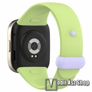Okosóra szíj - szilikon - LIME / LILA - 106mm + 115mm hosszú - Xiaomi Mi Watch Lite 3 / Redmi Watch 3 / Redmi Band 3 kép