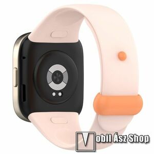 Okosóra szíj - szilikon - RÓZSASZÍN / NARANCSSÁRGA - 106mm + 115mm hosszú - Xiaomi Mi Watch Lite 3 / Redmi Watch 3 / Redmi Band 3 kép