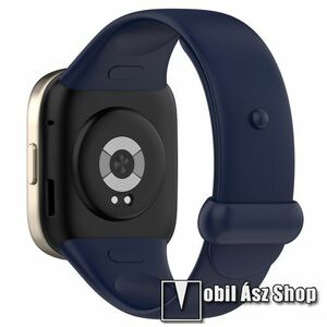 Okosóra szíj - szilikon - SÖTÉTKÉK - 106mm + 115mm hosszú - Xiaomi Mi Watch Lite 3 / Redmi Watch 3 / Redmi Band 3 kép