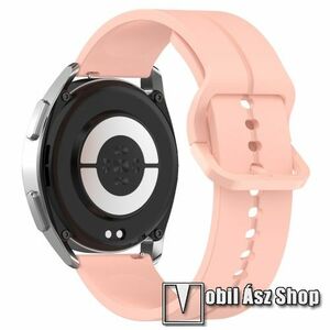 Okosóra szíj - szilikon - RÓZSASZÍN - 128mm+93mm hosszú, 22mm széles - HUAWEI Watch GT 3 46mm / GT 3 Pro 46mm / Watch 3 46mm / Watch 3 Pro 48mm / SAMSUNG Watch3 45mm / Xiaomi Watch S2 / Amazfit GTR 4 46mm kép