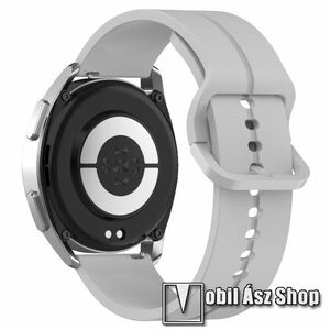 Okosóra szíj - szilikon - VILÁGOSSZÜRKE - 128mm+93mm hosszú, 22mm széles - HUAWEI Watch GT 3 46mm / GT 3 Pro 46mm / Watch 3 46mm / Watch 3 Pro 48mm / SAMSUNG Watch3 45mm / Xiaomi Watch S2 / Amazfit GTR 4 46mm kép