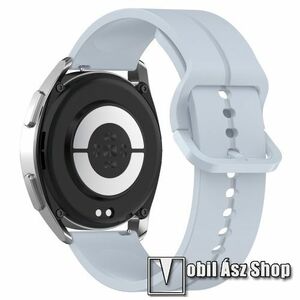 Okosóra szíj - szilikon - VILÁGOSKÉK - 128mm+93mm hosszú, 22mm széles - HUAWEI Watch GT 3 46mm / GT 3 Pro 46mm / Watch 3 46mm / Watch 3 Pro 48mm / SAMSUNG Watch3 45mm / Xiaomi Watch S2 / Amazfit GTR 4 46mm kép