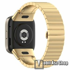 Fém okosóra szíj - ARANY - rozsdamentes acél, csatos - 178mm hosszú - Xiaomi Mi Watch Lite 3 / Xiaomi Redmi Watch 3 / Redmi Band 3 kép