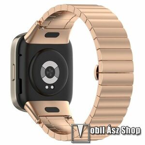 Fém okosóra szíj - ROSE GOLD - rozsdamentes acél, csatos - 178mm hosszú - Xiaomi Mi Watch Lite 3 / Xiaomi Redmi Watch 3 / Redmi Band 3 kép