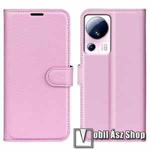 WALLET notesz tok / flip tok - RÓZSASZÍN - asztali tartó funkciós, oldalra nyíló, rejtett mágneses záródás, bankkártyatartó zseb, szilikon belső - Xiaomi 13 Lite / Civi 2 kép
