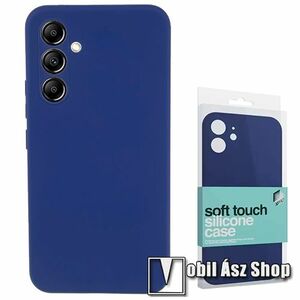 Xpro Soft Touch szilikon védő tok / hátlap - kameravédelemmel, mikroszálas szövettel bevont belsővel - SÖTÉTKÉK - SAMSUNG Galaxy A14 5G (SM-A146) / 4G (SM-A145) - GYÁRI kép