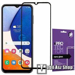 Xpro Flexible 9H Nano Glass rugalmas edzett üveg - FEKETE - 0, 15 mm vékony, A teljes felületén tapad! - A TELJES KIJELZŐT VÉDI! - SAMSUNG Galaxy A14 5G (SM-A146) / 4G (SM-A145) - GYÁRI kép