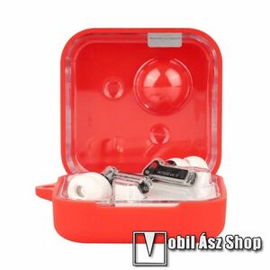 Szilikon védő tok Nothing Ear (2) TWS fülhallgató-hoz - karabiner, töltőnyílás, 69 x 62 x 29mm - PIROS kép