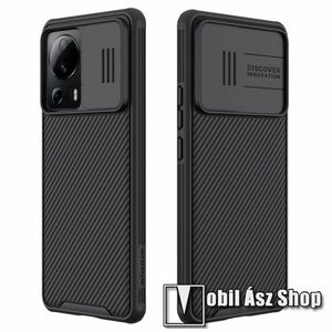 NILLKIN CAMSHIELD PRO műanyag védőtok / hátlap - FEKETE - szilikon betétes, eltolható kameravédő fedéllel, ERŐS VÉDELEM - Xiaomi 13 Lite / Civi 2 - GYÁRI kép