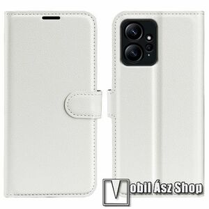 WALLET notesz tok / flip tok - FEHÉR - asztali tartó funkciós, oldalra nyíló, rejtett mágneses záródás, bankkártyatartó zseb, szilikon belső - Xiaomi Redmi Note 12 4G (Global version) kép