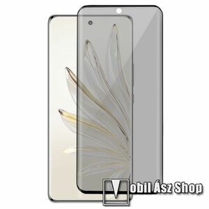 RURIHAI Privacy Anti-Peep előlap védő karcálló edzett üveg - FEKETE - 9H, betekintés elleni védelemmel, a teljes felületén tapad! - A TELJES KIJELZŐT VÉDI! - HUAWEI Honor 70 Pro 5G kép