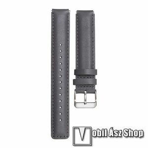 Okosóra szíj - SZÜRKE - valódi bőr - 16mm széles - HUAWEI TalkBand B3 / B6 / B7 / Watch Fit mini kép