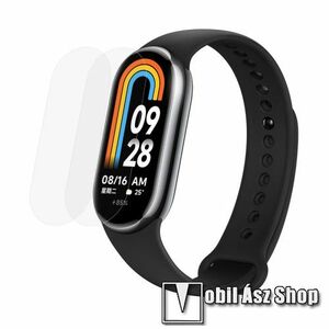 Xiaomi Band 8, TPU okosóra képernyővédő fólia, 2db, Clear, törlőkendővel kép