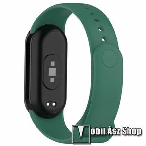 Xiaomi Smart Band 10, 9, 8, Okosóra szíj, Szilikon, Gyorscsat, 119+102mm hosszú, Sötétzöld kép