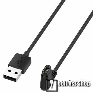Okosóra töltő / USB töltő - 1m hosszú kábel, 90°-os derékszögű csatlakozó - Xiaomi Amazfit Falcon kép