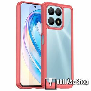 OTT! TRANSPARENT műanyag védő tok / hátlap - ÁTLÁTSZÓ / PIROS - szilikon keret - ERŐS VÉDELEM! - HUAWEI Honor X8a kép
