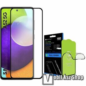 BESTSUIT FLEXGLASS rugalmas edzett üveg - FEKETE - 9H, 0, 38 mm vékony, a teljes felületén tapad! - A TELJES KIJELZŐT VÉDI! - SAMSUNG Galaxy A52 5G (SM-A526F) / A52 4G (SM-A525F) / A52s 5G (SM-A528B / SM-A528B/DS) kép