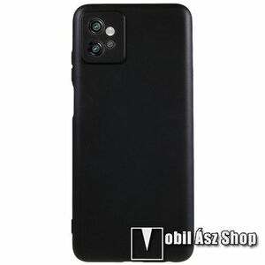 Szilikon védő tok / hátlap - MATT, kameravédelemmel - FEKETE - MOTOROLA Moto G32 kép