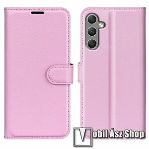 WALLET notesz / mappa tok - RÓZSASZÍN - oldalra nyíló, asztali tartó funkciós, bankkártyatartó, szilikon belsővel, mágneses záródás - SAMSUNG Galaxy A24 4G (SM-A245F/DS) kép