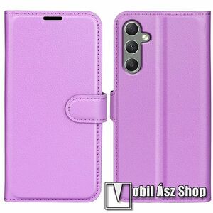 WALLET notesz / mappa tok - LILA - oldalra nyíló, asztali tartó funkciós, bankkártyatartó, szilikon belsővel, mágneses záródás - SAMSUNG Galaxy A24 4G (SM-A245F/DS) kép