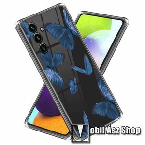 Szilikon védő tok / hátlap - KÉK PILLANGÓ MINTÁS - SAMSUNG Galaxy A24 4G (SM-A245F/DS) kép